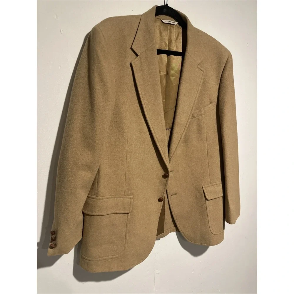 Vintage Camel Hair Sport Coat Blazer‎ Size XL 70s Beige Ultra Soft Made USA